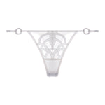 Load image into Gallery viewer, Elodie Mesh & Lace Thong - White