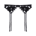 Load image into Gallery viewer, Rosie Lace & Mesh Suspenders Black