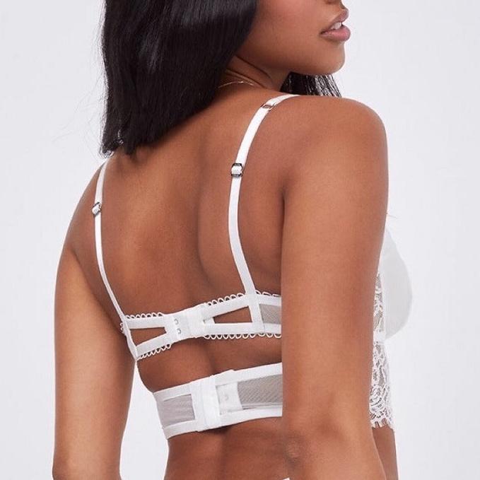 Isabela Lace Bustier Bra - White